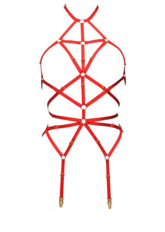 Body Wrap Red Sexy Garter Harness