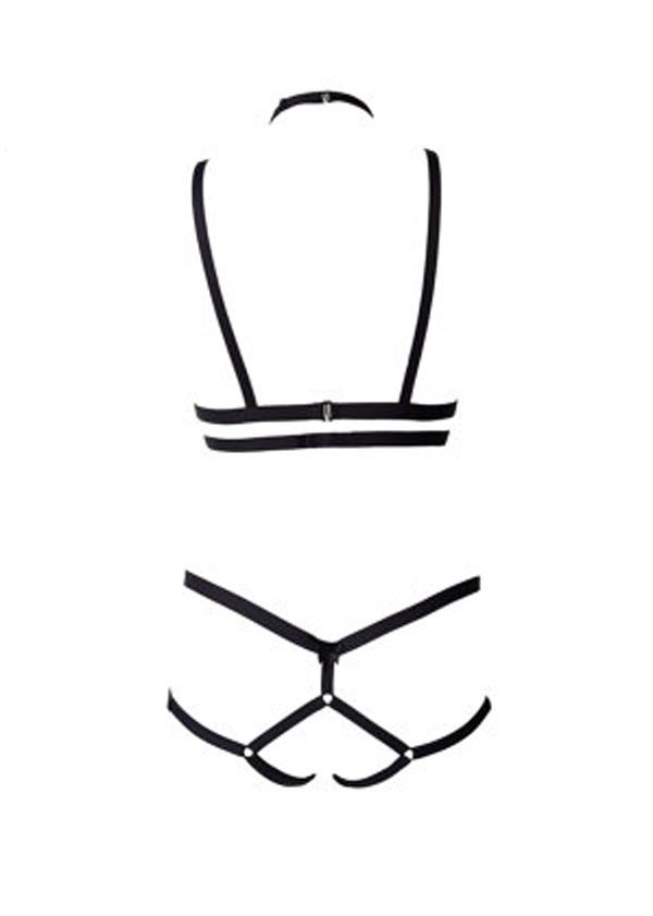 Bra & Panty String Elastic Harness Set