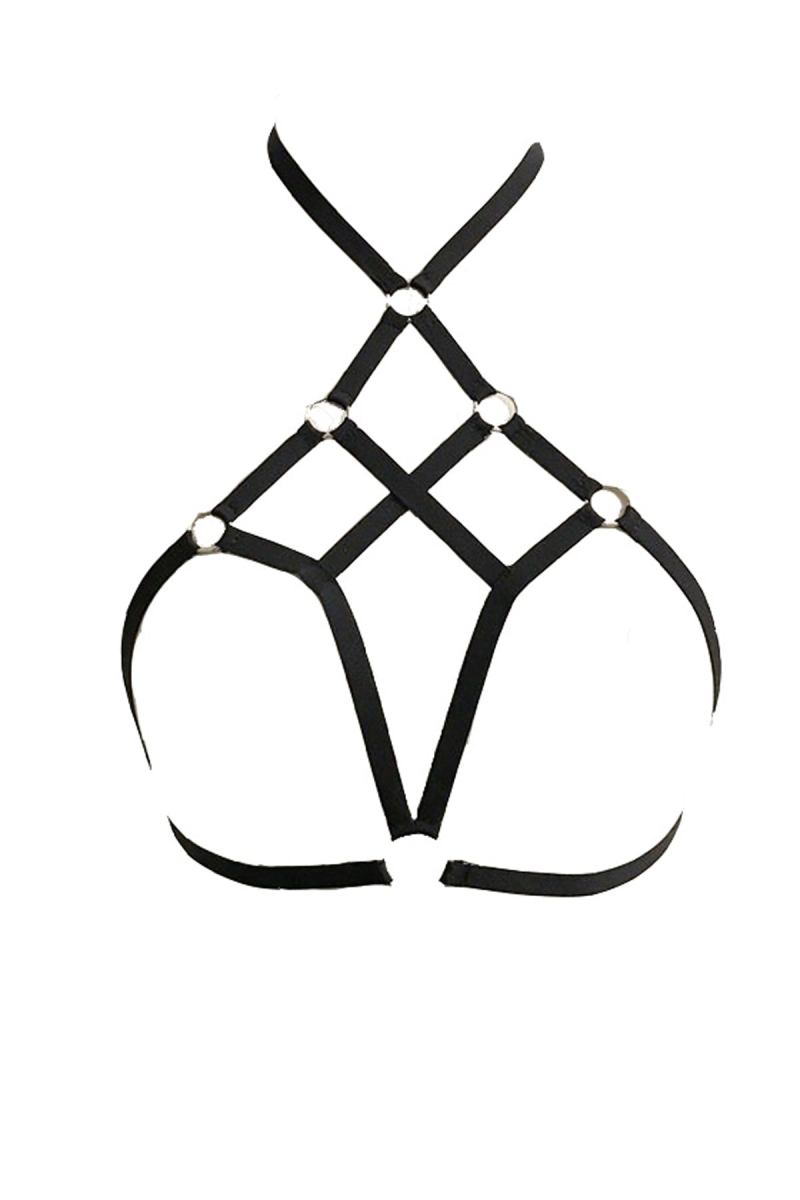 Chest Cage Sexy Harness - Elastic Lingerie - Collared Cupless Bustier - Women  Underwear -  Kit