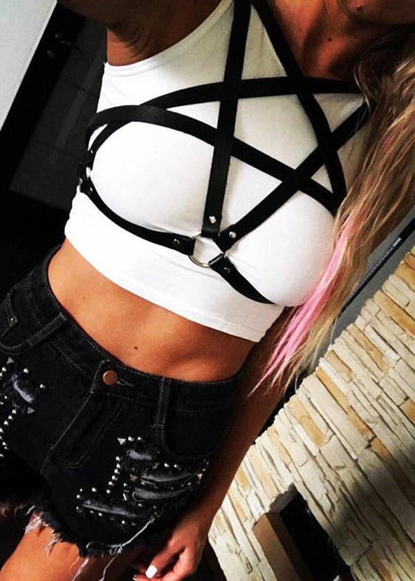 Chest Pentagram Sexy Leather Harness