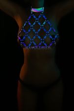 Dancer Outfit - Glowing-in-Darkness Bustier - Reflective Harness -  Gear -  Kit -  Wear