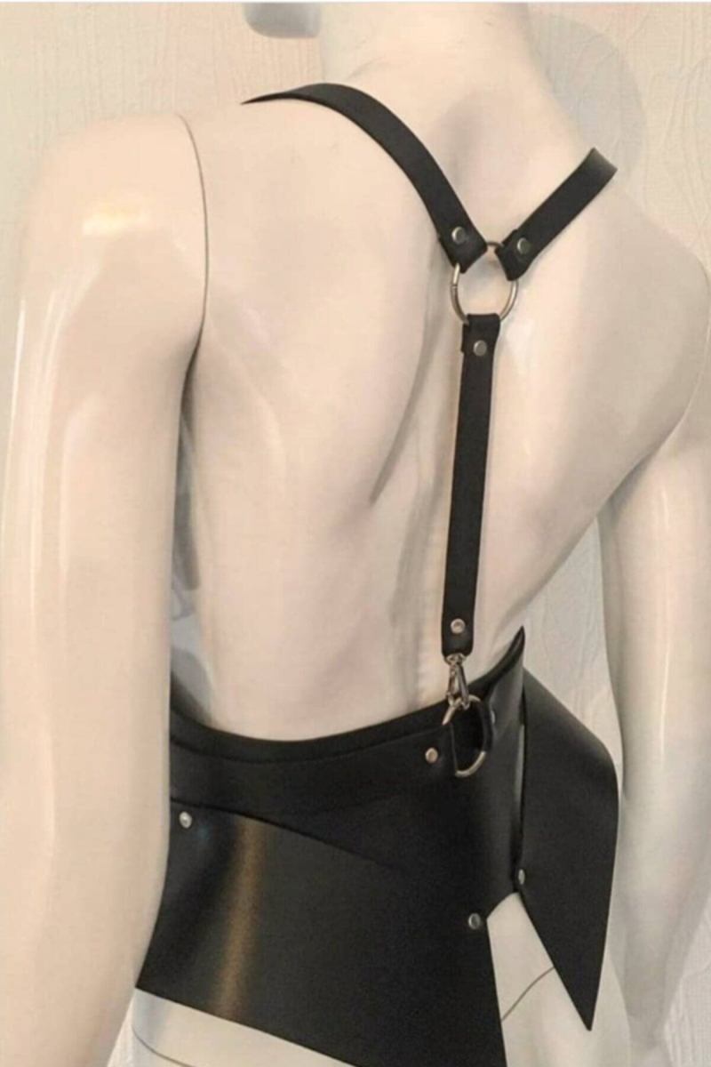 Front Tie Adjustable Stylish Women's Leather Belt with Shoulder Strap
