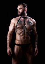 Men's Chain Detail Leather Harness