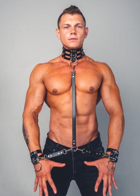 Men's Fantasy Collar & Handcuffs Set