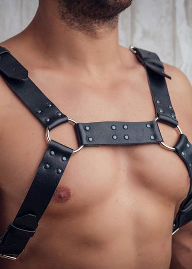 Men's Leather Fantasy Chest Harness