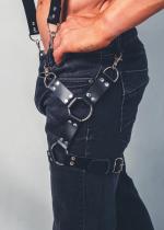 Men's Sexy Leather Legs Harness