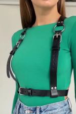 Ring Detailed Shoulder Strap Adjustable Stylish Leather Waist Harness