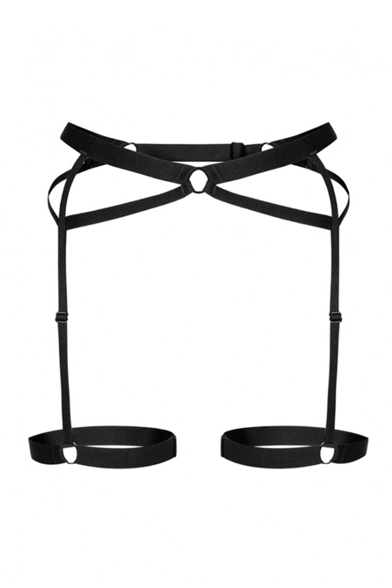 Sexy Cross Tied Garter Harness - Elastic Waist Leg Belt -  Feet Wear -  Lingerie -  Gear