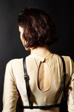 Women's Black Leather Harness