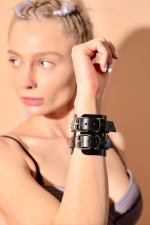 Women's Black Leather Sexy Bracelet