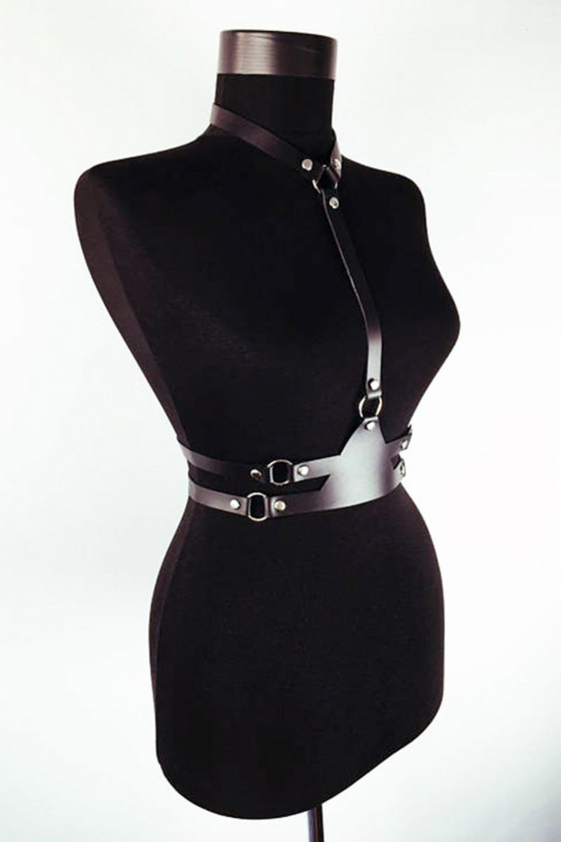 Women's Chest Gothic Leather Harness