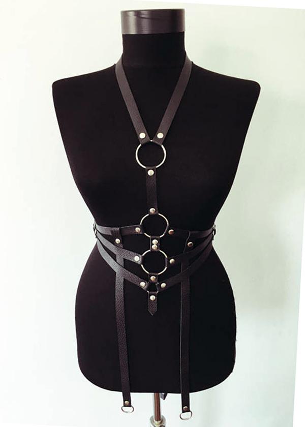 Women's Leather Chest Harness