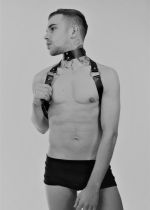 Sexy Leather Men's Harness with Leash