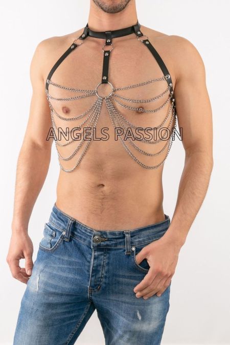 Chained Men's Chest Harness Chained Men's Fancy Wear  Chain Harness