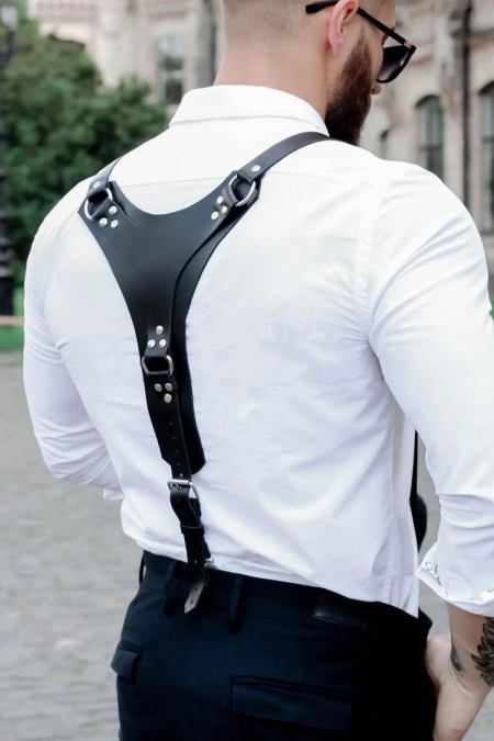 Leather Men's Back Belt Men's Harness Men's Shirt Belt