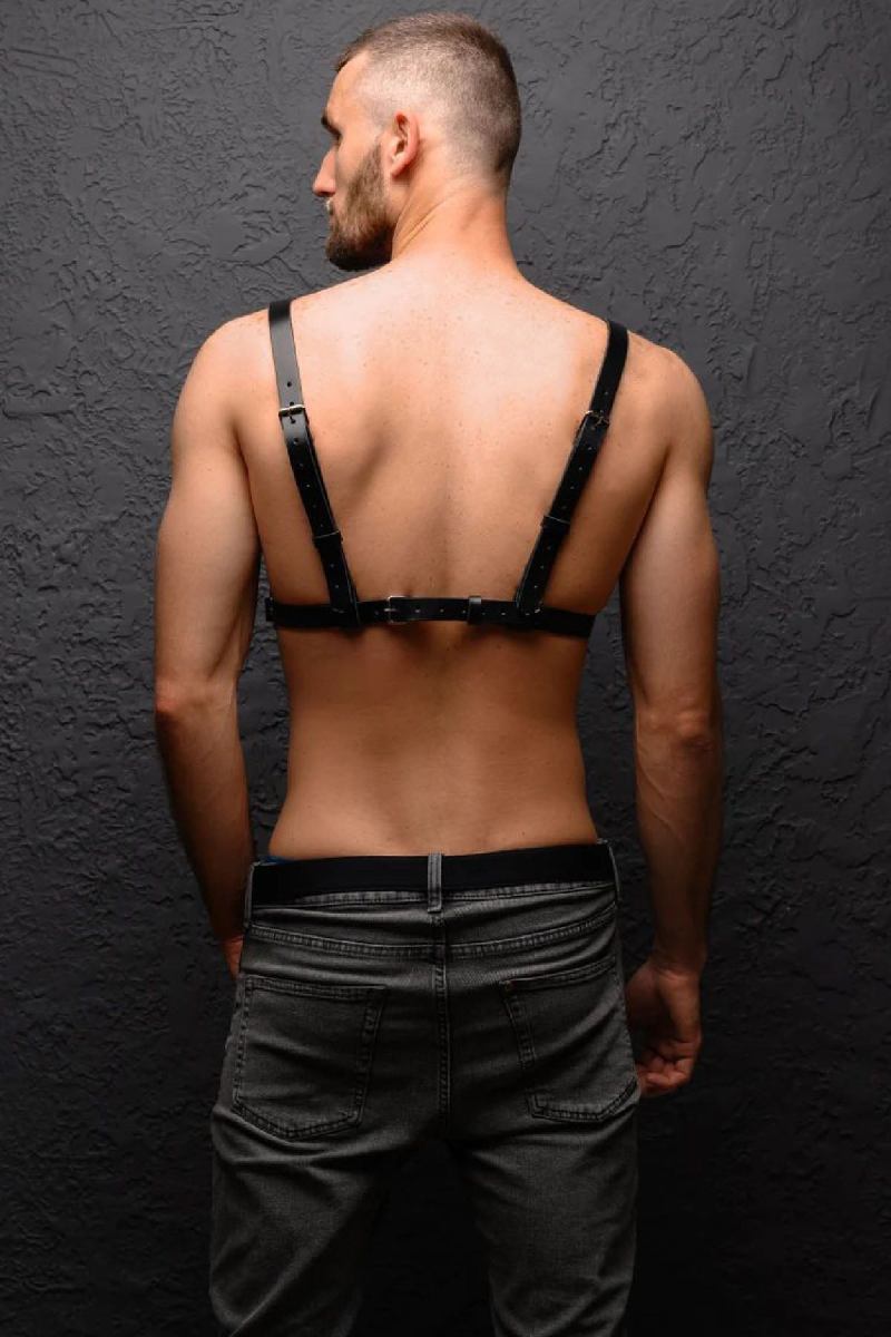 Men's Leather Harness Over Chest