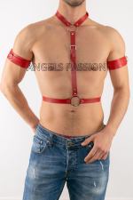 Pazu Harness Detailed Sexy Men's Leather Harness Suit