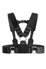 Sexy Leather Men's Chest And Cuffed Harness
